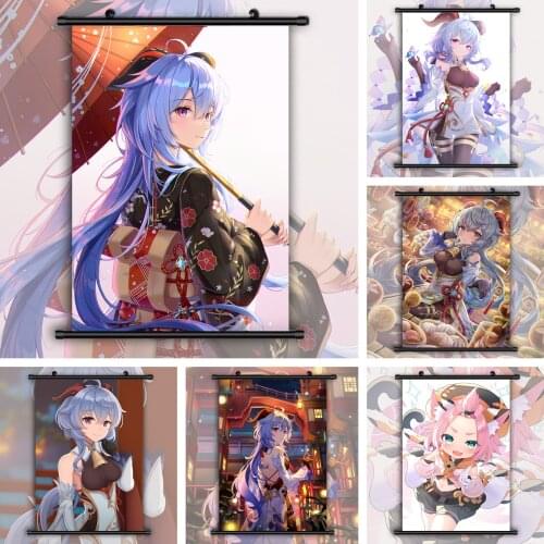 Genshin Impact Ganyu Diona HD Print Wall Poster Scroll