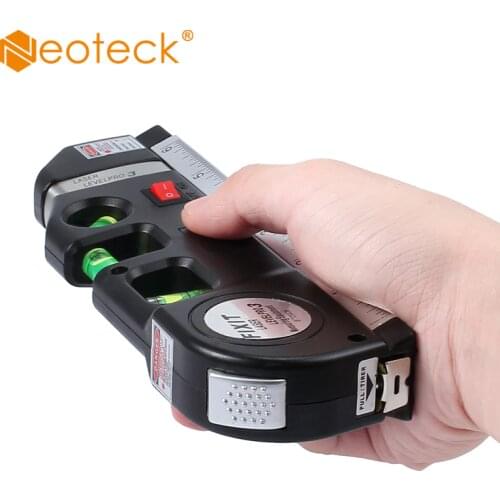 Neoteck Multipurpose Measure Level Laser Horizon Vertical Measure Tape 8FT Aligner Bubbles Ruler Tool Multipurpose Laser Tester