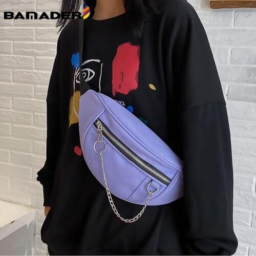 New Women Chain Waist Bag Ladies new Designer Canvas Fanny Pack Fashion Travel Money Phone Chest Banana Bag Female Bum Belt Bags