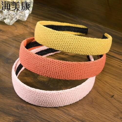 Haimeikang Retro Headband Women Knitted Hair Band Hairband Wide Brimmed Hair Hoop Fashion Autumn Winter Bezel Hair Accessories