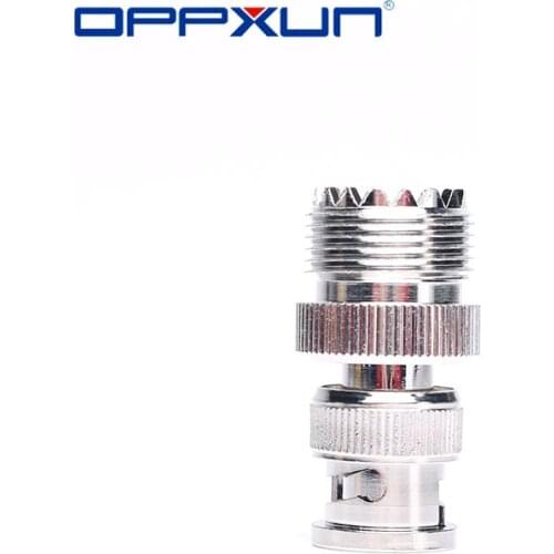 OPPXUN 1Pcs BNC Male Plug to UHF SO239 Female Jack RF Adapter Connector Coaxial For Radio Antenna High Quanlity