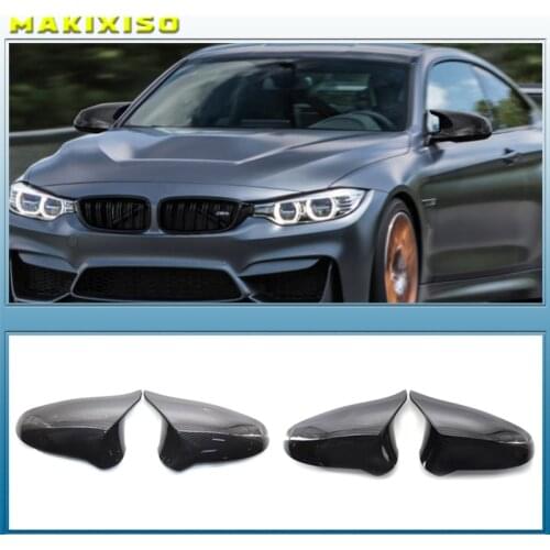 A Pair Carbon Fiber Car Door Rear View Side Mirror Cover Rearview Mirror Cap Replacement For BMW F80 M3 F82 M4 2015-2018