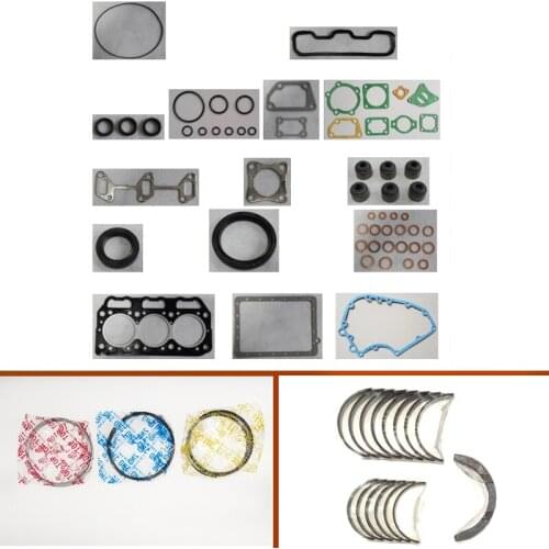 Engine complete overhaul full gasket set kit main crankshaft connecting con rod bearing piston ring for Kubota engine : 3D72HL