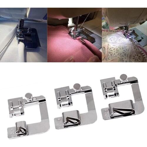 4/8 6/8 8/8 Sewing Machine Foot Presser Rolled Hem Foot Selvage Crimping Presser Household Sewing Machine Accessories