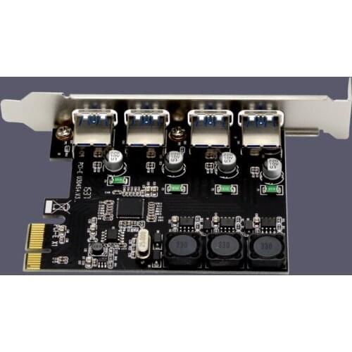 Controller Expansion Card Adapter 4 Ports PCI-E to USB3.0 5Gbps Durable Adapter NK-Shopping