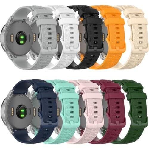 Watch Strap Watchband with Small Plaid for Garmin Vivoactive 4S /Vivomove 3S Watch Band Wristband Bracelet Strap Accessories