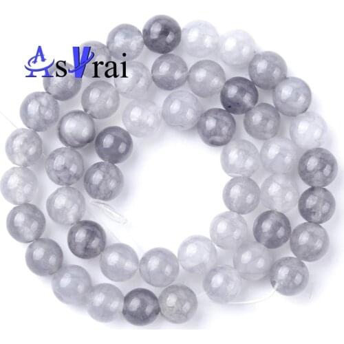Grey Quartz Crystal 8 mm Round Loose Spacer Beads For Jewelry Making DIY Natural Stone Beads Bracelet Necklace Accessories 15"
