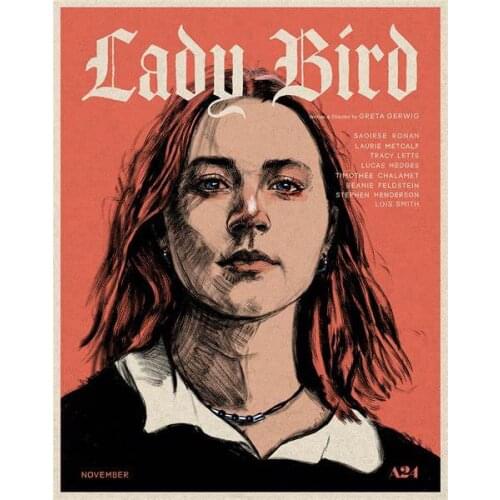 Lot style Choose LADY BIRD MOVIE Art print Silk poster Home Wall Decor