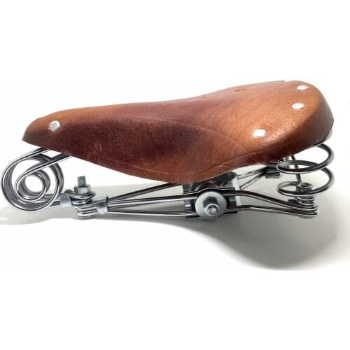 Traditional Old Style Riveting Cow Leather Saddle Bike Standard MTB Road Vintage Bicycle Cycling Accessories Seat Cushion