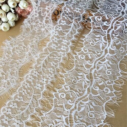 3 Meters long high quality double edging eyelash chantilly lace trimming wedding lace fabric french lace trim