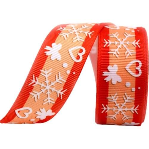 Vibrant Practical Red Christmas Grosgrain Ribbon Wear-resistant Christmas Ribbons Christmas Themed Wedding Decoration