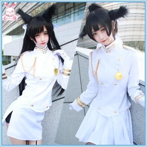 Collection Dresses Azur Lane Takao and Atago Uniform Women Skirt Lady White Battleframe Cosplay Costume Adult Outfit Clothing