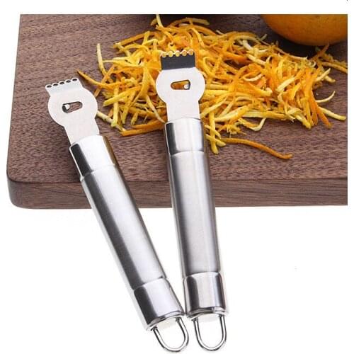 1PC 304 Stainless Steel Fruit Lemon Orange Citrus Zester Grater Grips Peeling Knife Tool KX 247