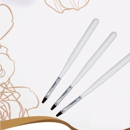 1Pcs Nail Brush French Light Therapy Flat Design DIY Pen Painting Drawing Tip Wooden Handle Manicure Embellishment Nail Tool