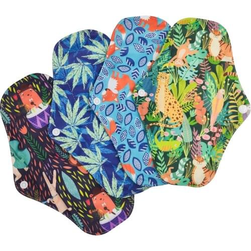 1 PCS Washable Bamboo Charcoal Inner Cloth Menstrual Pads For Regular Flow, Women Reusable Napkin Pads As a Gift 18*25CM