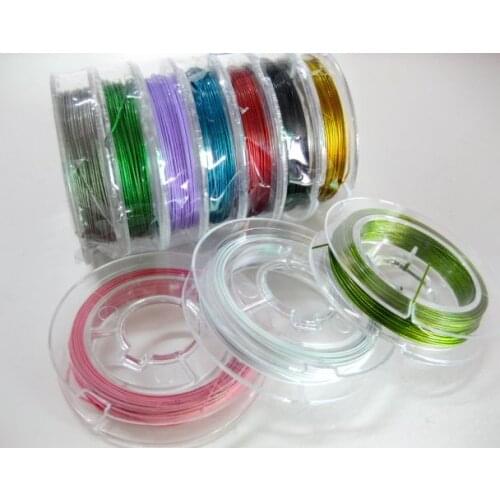 100M(10Roll) Mixed Colour Tiger Tail Beading Cord Wire 0.45mm