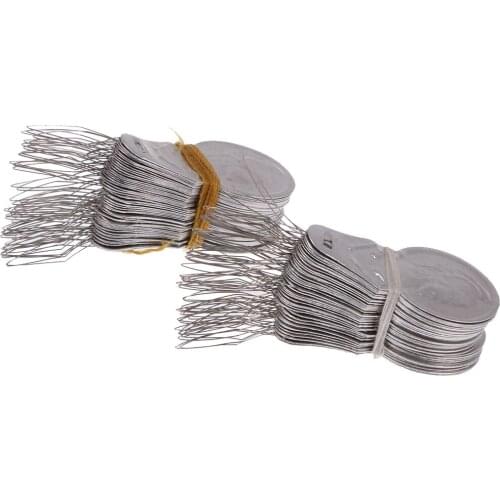 100 Pieces Wire Loop Needle Threader Stitch Insertion Hand Sewing Machine DIY Craft Tools Silver Tone