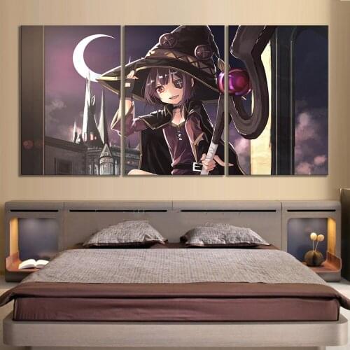 3 Piece Kono Subarashii Sekai Ni Shukufuku Wo Anime Girl Megumin Wall Art Pictures Canvas Printed Home Decor Poster Paintings