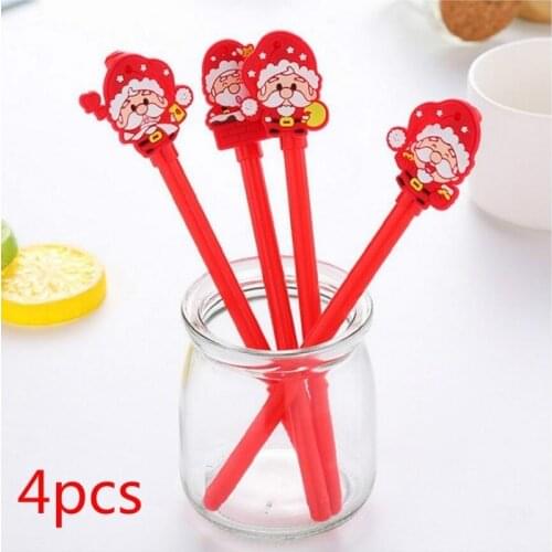 4pcs/lot Christmas series neutral pen popular cartoon expression pen gift pens students office supplies gel pen stationery
