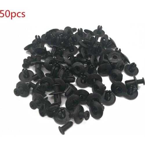50pcs Auto Bumper Fastener 6mm 8mm Car Door Trim Panel Clip Rivet Retainer Fixed Clip Universal