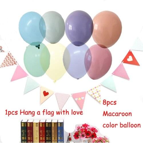 9PCS 10inch Macaroon Series Colorful Latex Balloons Flags Inflatable Kid Toy For Home Wedding Decoration Birthday Party Supplies