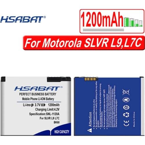 HSABAT 1200mAh BK60 Battery for Motorola SLVR L9 L7C W510 A1800 L71 L72 A1600 E8 EM30 V750 i425e Q700 i290 i296 EX115 EX112 V3