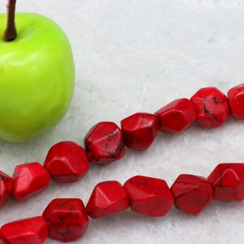 Red Turkey Stone irregular 8-12mm loose beads 15" 2 piece/lot DIY fit women jewelry making bracelet&necklace