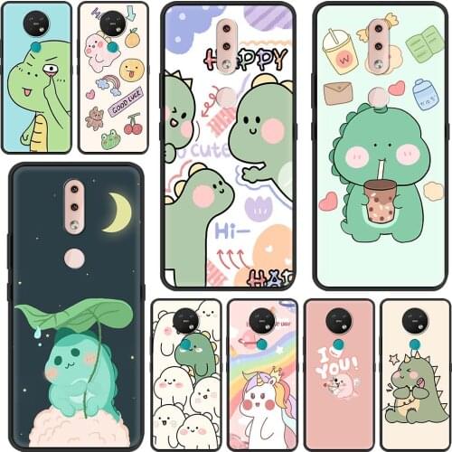 Cute Dinosaur Phone Case For Nokia G10 7.2 5.3 3.4 8.3 5.4 X20 X10 G20 C20 C10 2.3 2.4 4.2 1.4 3.2 2.2 1.3 Soft Cover
