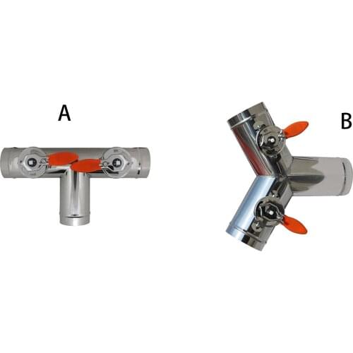 For ventilation tube Air Duct Valve OD51mm-150mm Ttype 3 way stainless steel air regulation damper