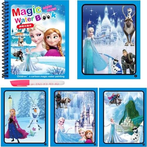 Disney Coloring Book Doodle Magic Pen Painting Drawing Board for Kids Toys Magic Water Drawing Book Anime Figure Toys