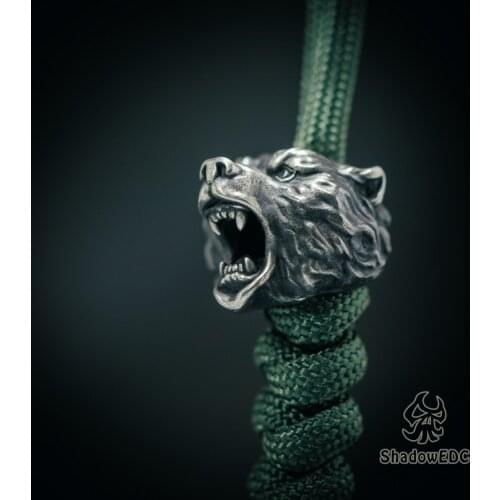 EDC Tibetan Silver Brass Knife Beads A Pendant Paracord Outdoor DIY Decorations Tibetan Silver Brass Camping Gear EDC Tools