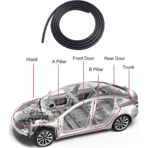 FOR Tesla car Door Seal Kit Soundproof Rubber Weather Draft Wind Noise Reduction Strip Sealing Kit for Tesla Model 3 Model S X Y