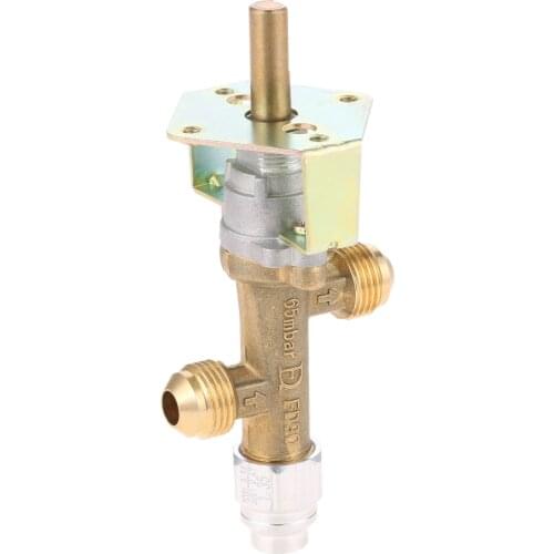 Brass Safety Valve For Fire Pit Control With 3/8 NPT Inlet And Outlet Corrugated For Gas BBQ Grill, Gas Fire Pit, Gas Heater