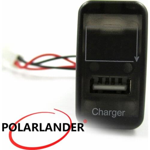 Hot 5V 2.1A USB Interface Socket Car Charger LED light Adapter for Nissan