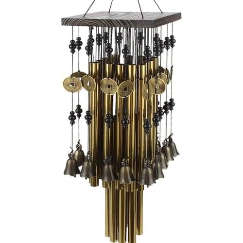 Outdoor Indoor Metal Tube Wind Chime with Copper Bell Large Windchimes For Yard Patio Garden Terrace Decoration 80cm