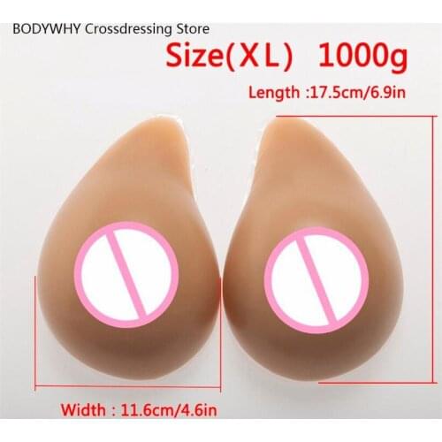 New 1000g Realistic Silicone Breast Forms Fake Boobs For Crossdresser Shemale Transgender Drag Queen Transvestite Mastectomy