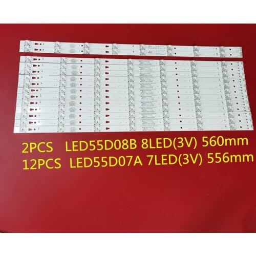 New Kit 14 PCS LED Backlight strip for MHDV5533-U4 LT-55C550 LED55D08B-ZC14CG-02 LED55D07A-ZC14CG-02 30355007206 LED55D8 LED55D7