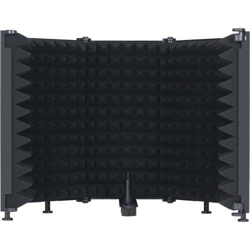 Newest Protable Microphone Isolation Shield 5-Panel Wind Screen for Recording Studio Foldable High-Density Absorbing Sponge