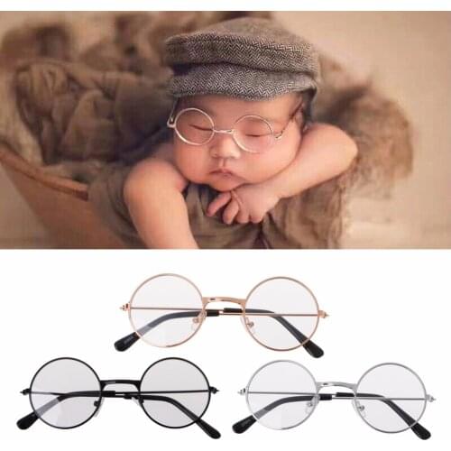 Newborn Baby Clothing Accessories Girl Boy Flat Glasses Photography Props Gentleman Studio Shoot