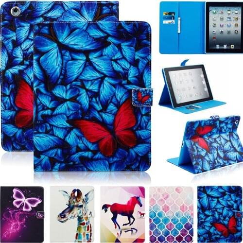 Shockproof Protective Tablet Case For Apple iPad mini 1 2 3 Case Paint PU Leather Flip Stand Case Auto Sleep Wake Smart Cover