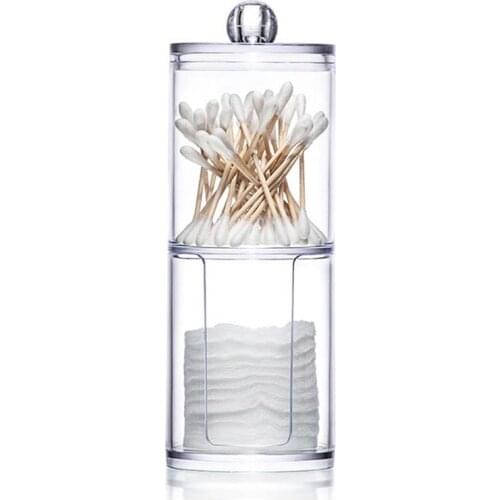 Transparent Cotton Swab Container Plastic Cosmetics Makeup Box Holder Jewelry Organizer Container Cotton Swab Holder With Lid