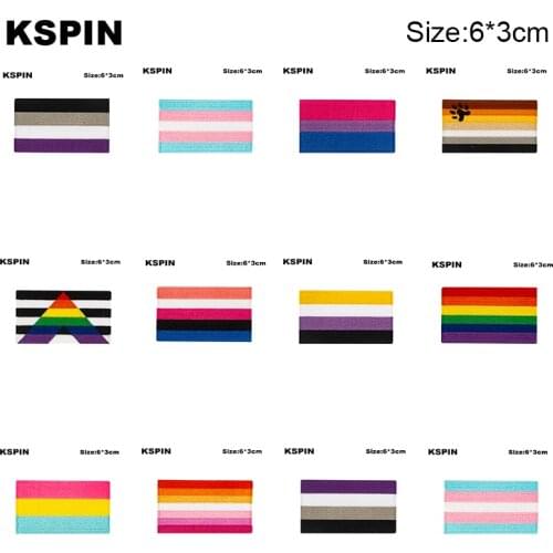 Rainbow pride Embroidery Patches Iron on Saw on Transfer patches Sewing Applications for Clothes in Home&Garden