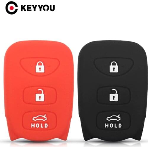 KEYYOU Silicone Car Key Cover Skin Case For Kia Hyundai Elantra Sonata Genesis Santa Fe Accent Coupe Tucson 3/4 Button