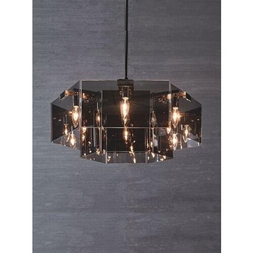 Nordic modern minimalist glass chandelier black creative living room master bedroom dining room designer lamp