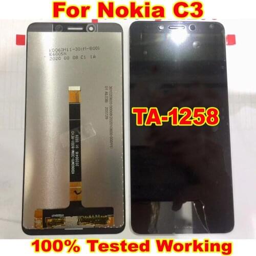 Best Working Glass Panel LCD Display Touch Screen Digitizer Assembly Sensor For Nokia C3 TA-1258 Phone Pantalla