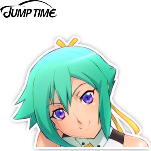 Jump Time 13cmx 7cm Car Styling Aquarion EVOL Zessica Wong Render PEEK Sticker Window Funny Decal Vinyl Sexy Girl Car Stickers