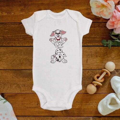 Funny Little Spotted Dogs Play Toddler Jumpsuit Harajuku Cute 101 Dalmatians New Fashion Girl Boy Infant Bodysuits Baby Romper