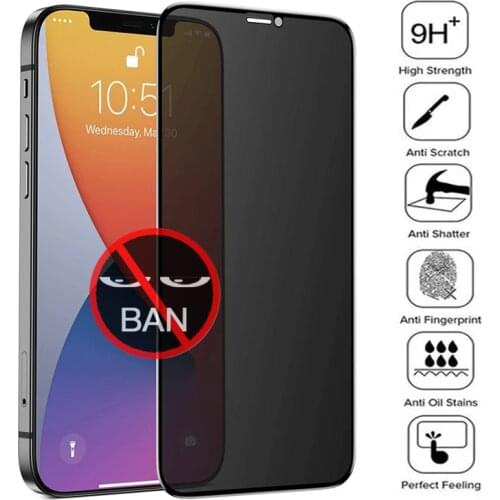 Private Screen Protectors For iPhone 12 11 Pro Max XS MAX Anti-spy Tempered Glass For iPhone XR 6 6s 7 8 Plus Privacy Glass