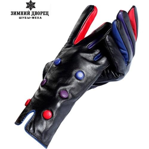 Women leather gIoves Cotton Lined Genuine Leather Adult Dot gIoves women winter women leather gIoves leather gIoves for women