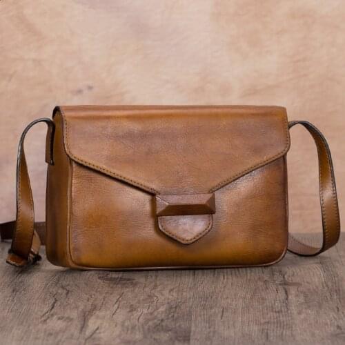 Retro Genuine Leather Women Bag Female Shoulder Messenger Bag Ladies Small Crossbody Bags First Layer Cowhide 2020 New Dig Bag